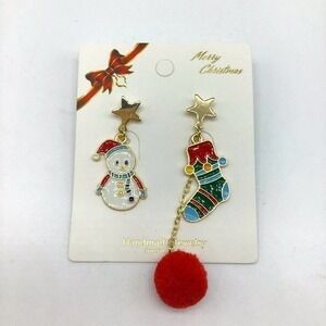 New Christmas snowman&stocking fashion earrings
